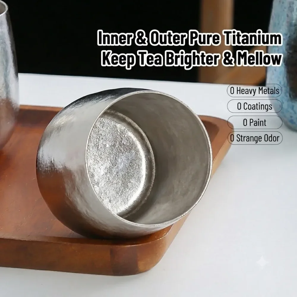 Coffee Tea Pictures - كوب قهوة من التيتانيوم النقي مزدوج