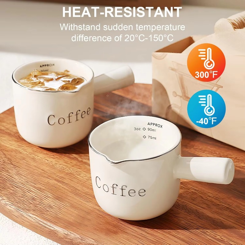 Coffee Tea Cup - كوب قهوة سيراميك صغير بمقبض وفوهة