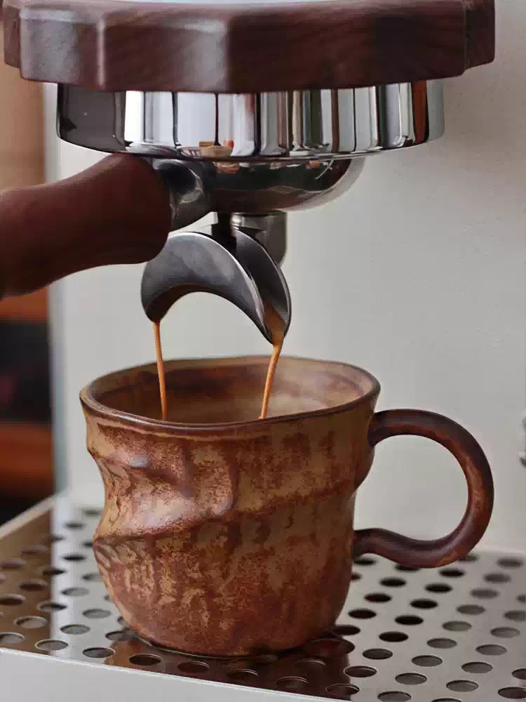 Morning Tea Coffee - كوب سيراميك عتيق مصنوع يدويًا بتصميم