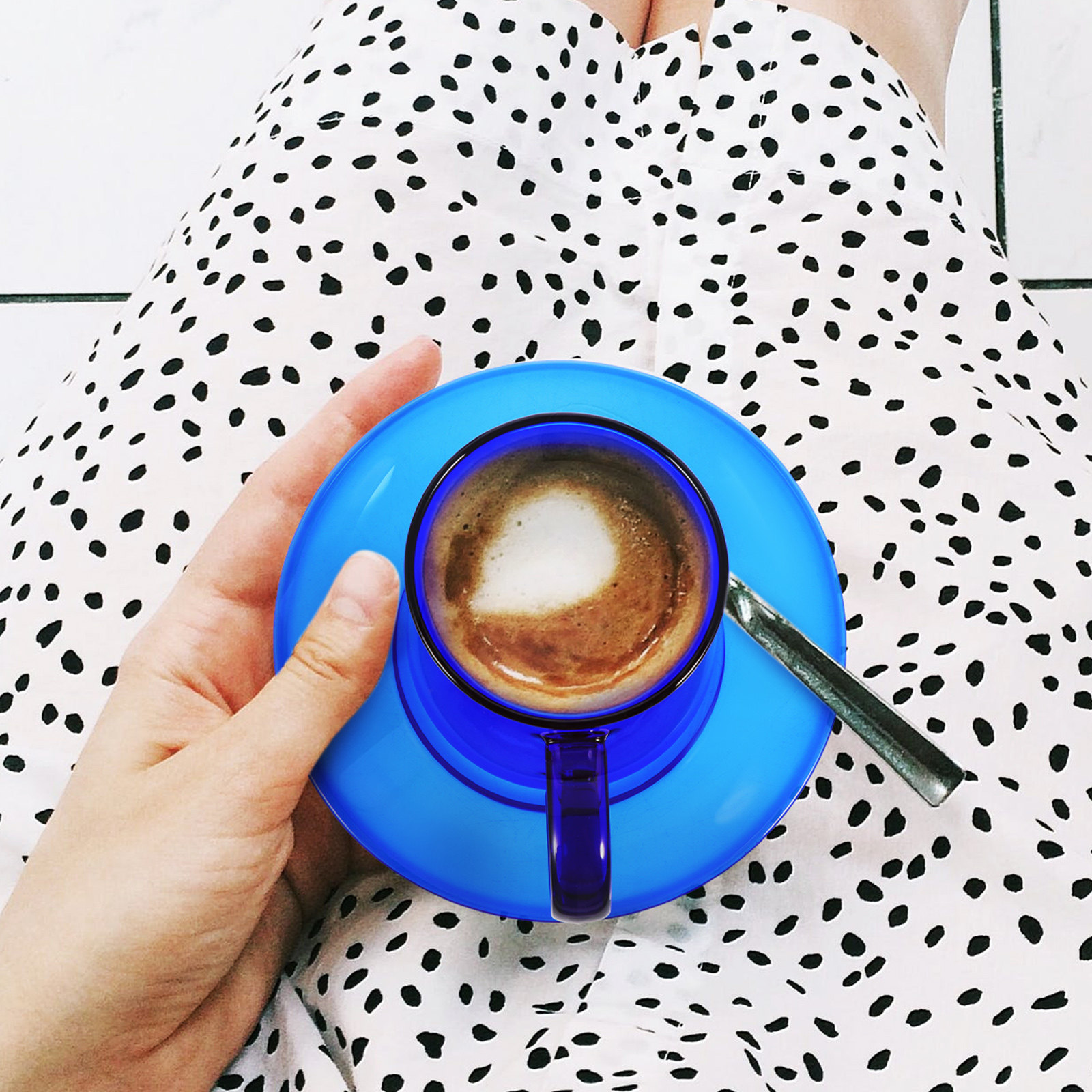 Morning Tea Coffee - طقم أكواب قهوة زجاجية عتيقة مع