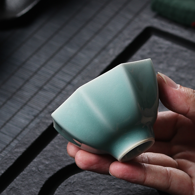 Gongfu Tea Set - كوب شاي بورسلين أزرق مصنوع يدويًا،