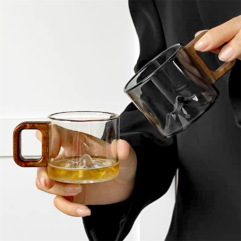 كوب قهوة زجاجي بمقبض خشبي من خ - مراجعة Coffee Tea Pictures وسعره