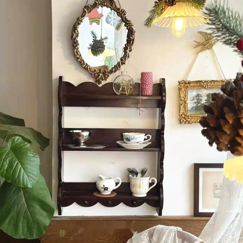 رف حائط من الخشب الصلب بتصميم  - مراجعة Coffee Tea Images وسعره