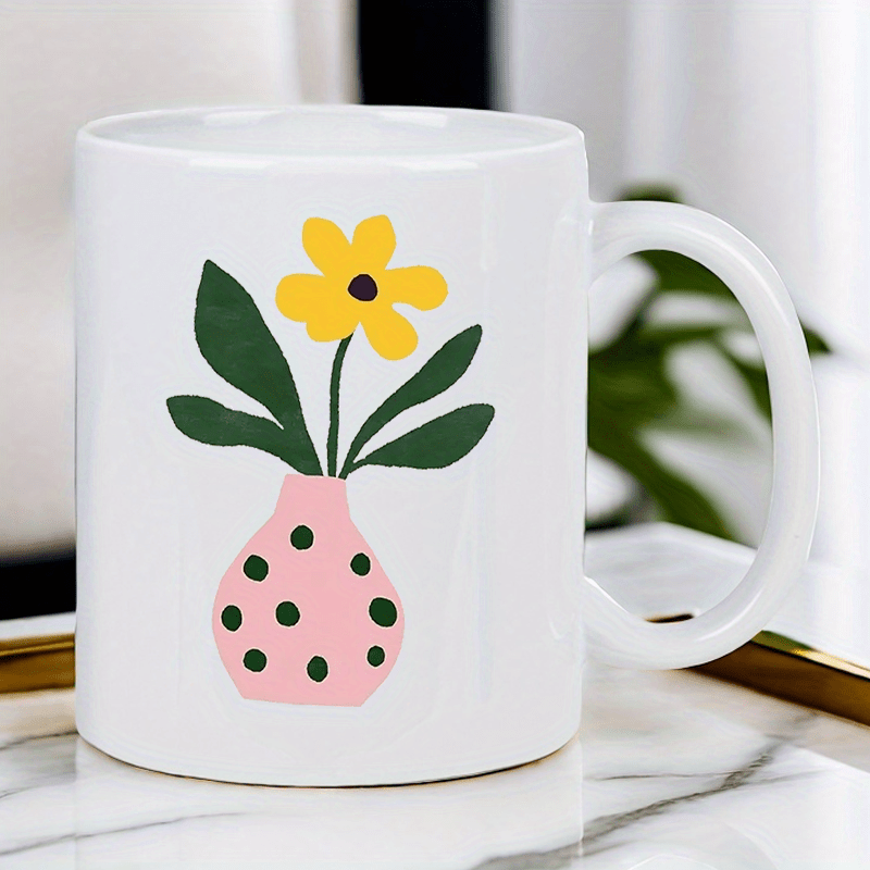 كوب سيراميك مع مزهرية وردية لط - مراجعة Morning Tea Coffee وسعره