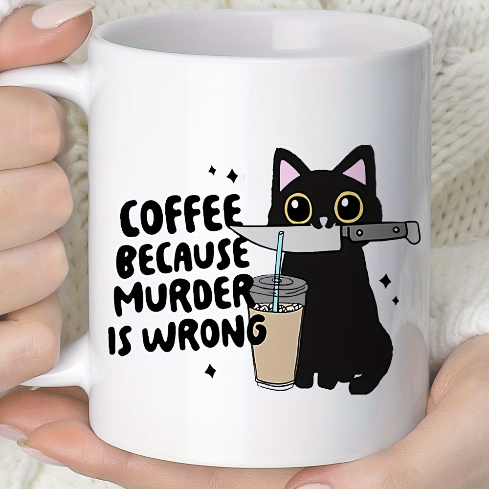 كوب قهوة بتصميم قطة سوداء أنيق - مراجعة Coffee Tea Wrong وسعره