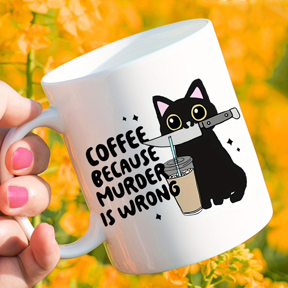 كوب قهوة بتصميم قطة سوداء أنيق - مراجعة Coffee Tea Wrong وسعره